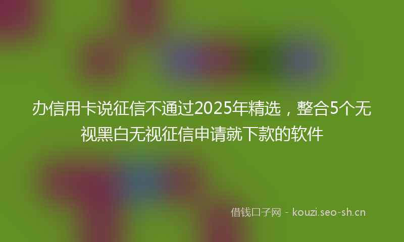 办信用卡说征信不通过2025年精选，整合5个无视黑白无视征信申请就下款的软件
