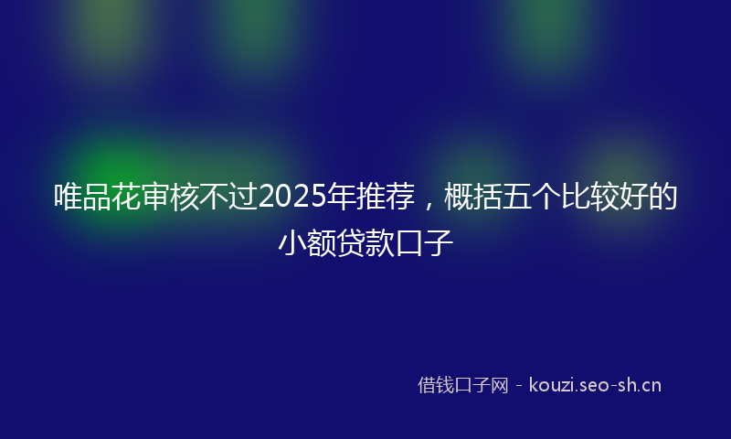 唯品花审核不过2025年推荐，概括五个比较好的小额贷款口子