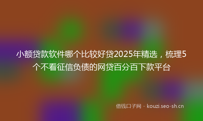 小额贷款软件哪个比较好贷2025年精选，梳理5个不看征信负债的网贷百分百下款平台