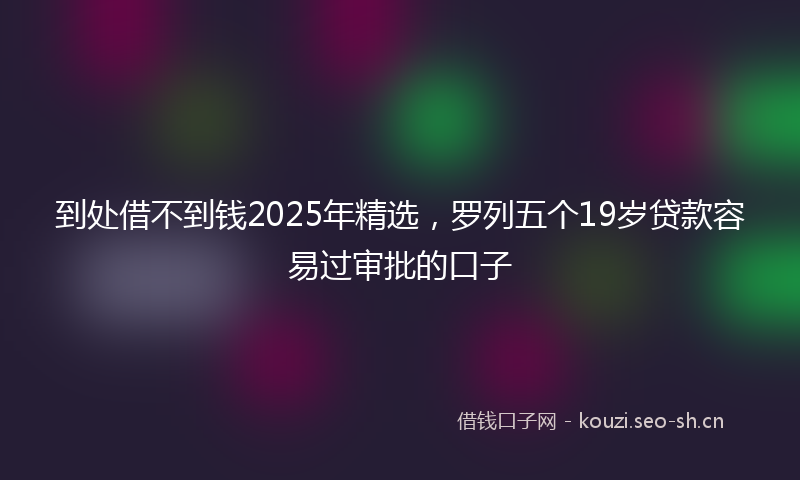 到处借不到钱2025年精选，罗列五个19岁贷款容易过审批的口子