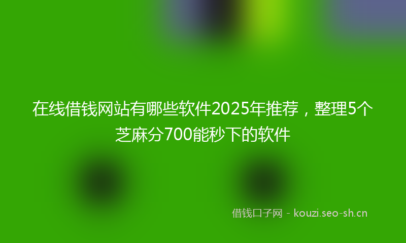 在线借钱网站有哪些软件2025年推荐，整理5个芝麻分700能秒下的软件
