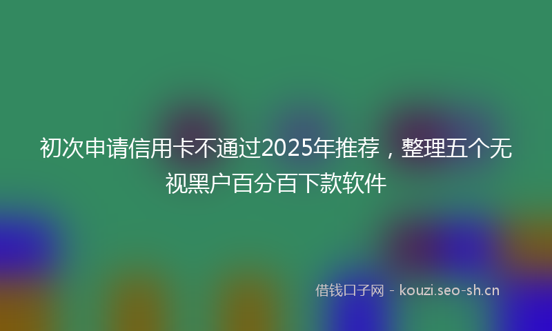 初次申请信用卡不通过2025年推荐，整理五个无视黑户百分百下款软件