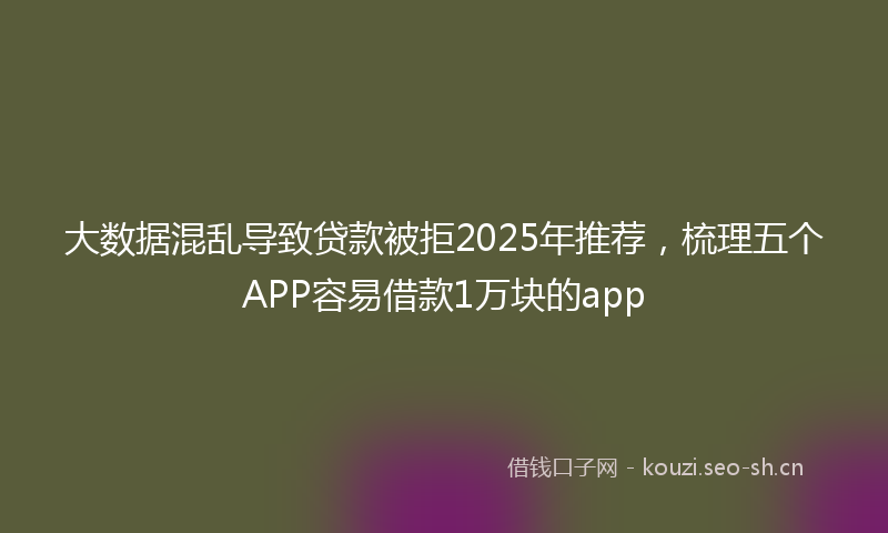 大数据混乱导致贷款被拒2025年推荐，梳理五个APP容易借款1万块的app