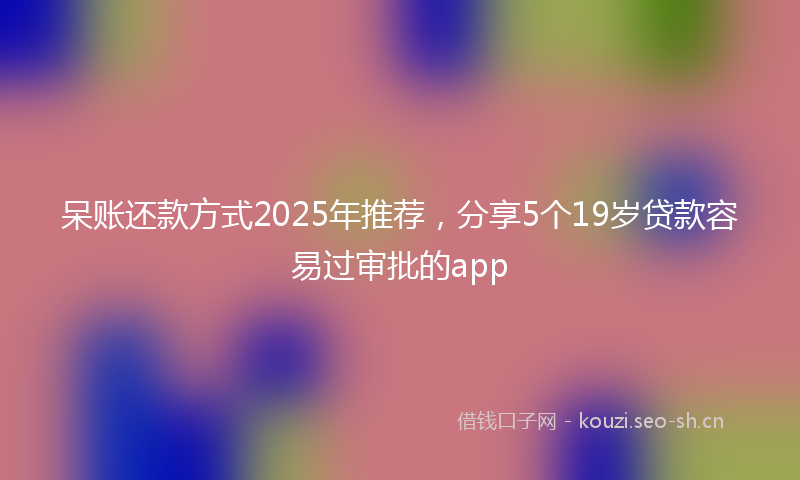 呆账还款方式2025年推荐，分享5个19岁贷款容易过审批的app