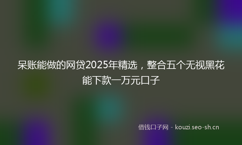 呆账能做的网贷2025年精选，整合五个无视黑花能下款一万元口子