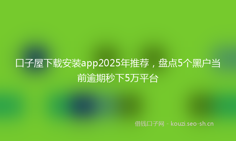 口子屋下载安装app2025年推荐，盘点5个黑户当前逾期秒下5万平台
