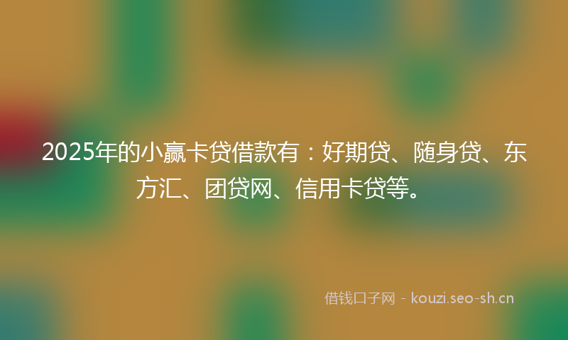 2025年的小赢卡贷借款有：好期贷、随身贷、东方汇、团贷网、信用卡贷等。