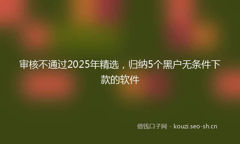 审核不通过2025年精选，归纳5个黑户无条件下款的软件