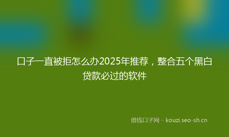 口子一直被拒怎么办2025年推荐，整合五个黑白贷款必过的软件