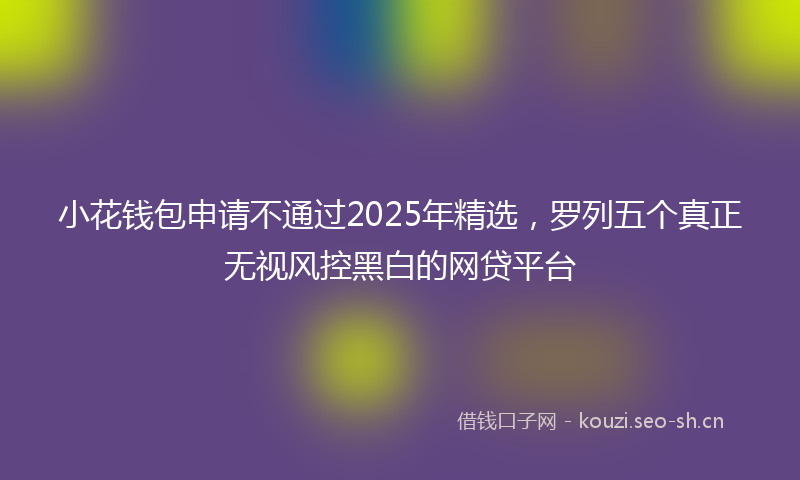 小花钱包申请不通过2025年精选，罗列五个真正无视风控黑白的网贷平台
