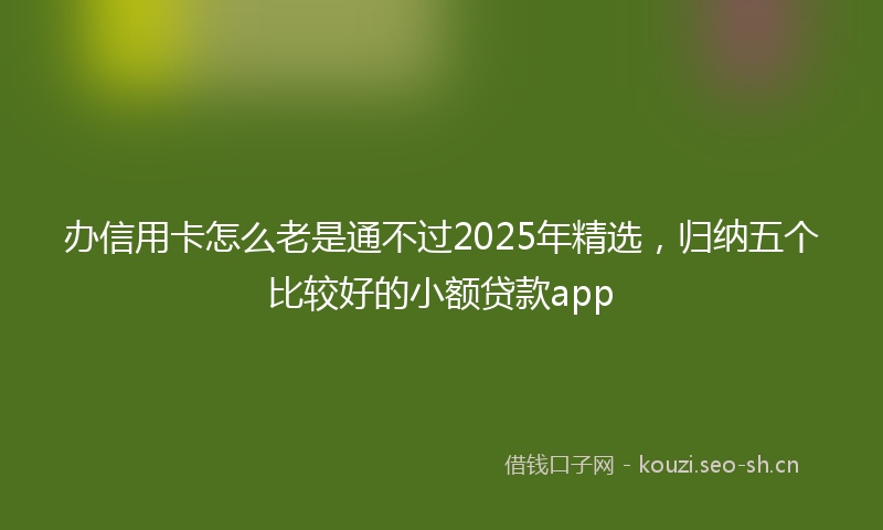 办信用卡怎么老是通不过2025年精选,归纳五个比较好的小额贷款app