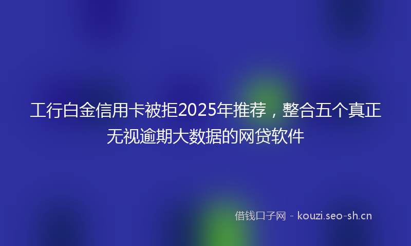 工行白金信用卡被拒2025年推荐,整合五个真正无视逾期大数据的网贷软件
