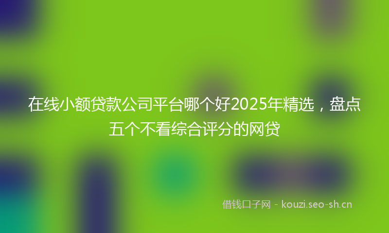 在线小额贷款公司平台哪个好2025年精选，盘点五个不看综合评分的网贷