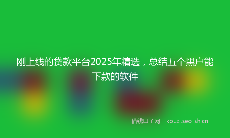 刚上线的贷款平台2025年精选，总结五个黑户能下款的软件