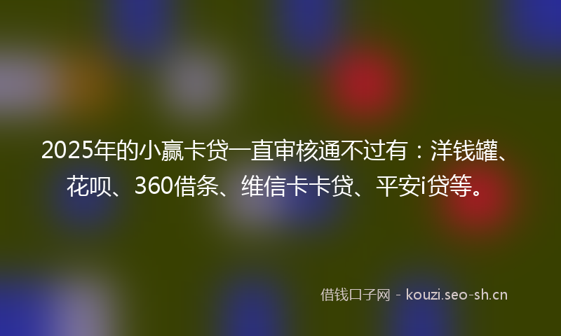 2025年的小赢卡贷一直审核通不过有：洋钱罐、花呗、360借条、维信卡卡贷、平安i贷等。