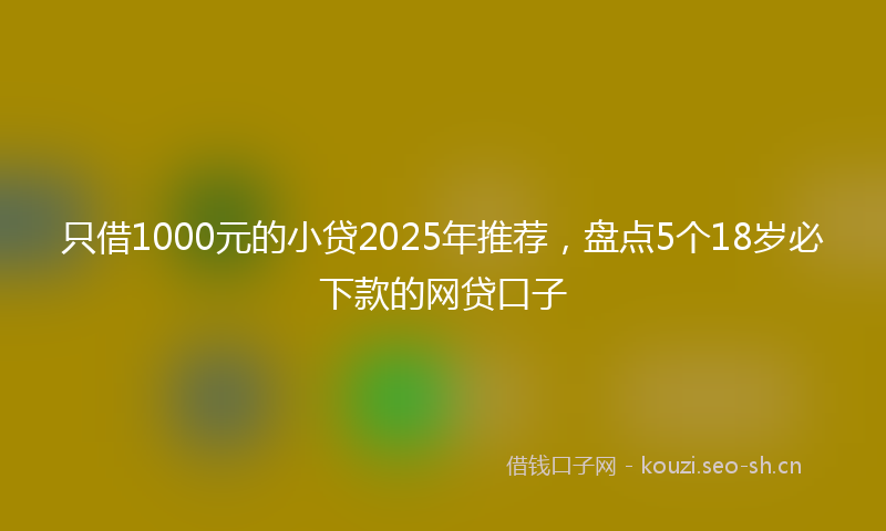 只借1000元的小贷2025年推荐,盘点5个18岁必下款的网贷口子