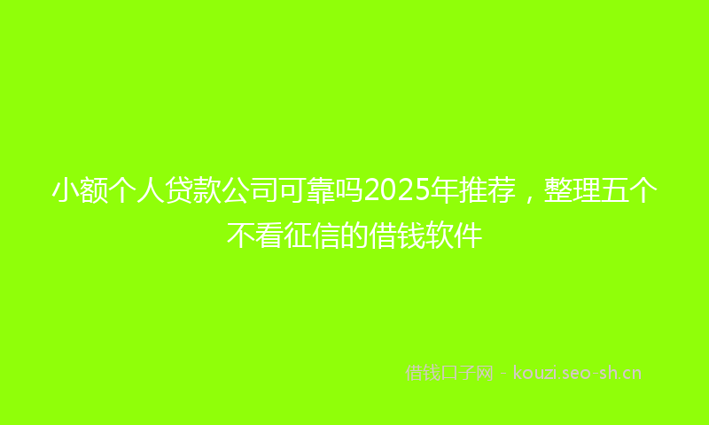 小额个人贷款公司可靠吗2025年推荐,整理五个不看征信的借钱软件
