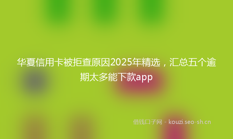 华夏信用卡被拒查原因2025年精选，汇总五个逾期太多能下款app