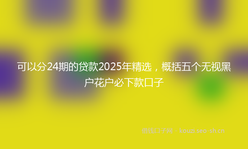 可以分24期的贷款2025年精选，概括五个无视黑户花户必下款口子