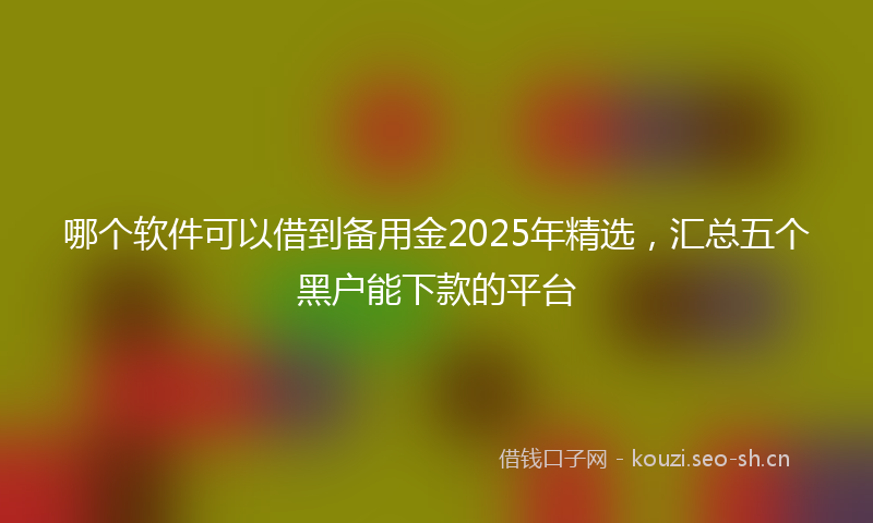 哪个软件可以借到备用金2025年精选,汇总五个黑户能下款的平台