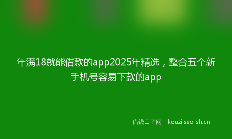 年满18就能借款的app2025年精选,整合五个新手机号容易下款的app