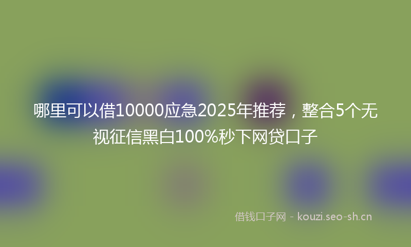 哪里可以借10000应急2025年推荐，整合5个无视征信黑白100%秒下网贷口子