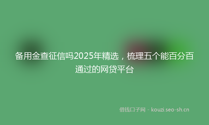 备用金查征信吗2025年精选，梳理五个能百分百通过的网贷平台