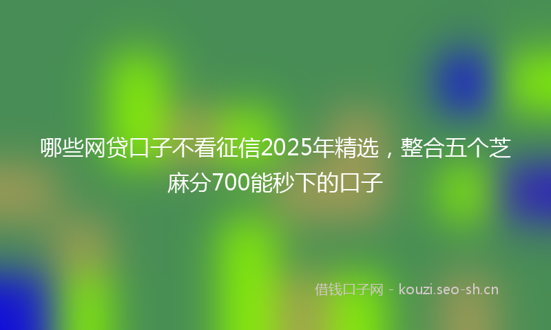 哪些网贷口子不看征信2025年精选，整合五个芝麻分700能秒下的口子