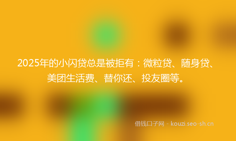 2025年的小闪贷总是被拒有：微粒贷、随身贷、美团生活费、替你还、投友圈等。