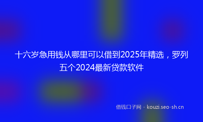 十六岁急用钱从哪里可以借到2025年精选，罗列五个2024最新贷款软件