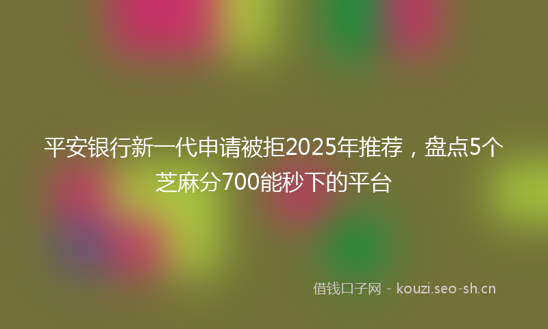 平安银行新一代申请被拒2025年推荐，盘点5个芝麻分700能秒下的平台