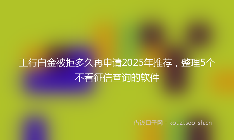 工行白金被拒多久再申请2025年推荐，整理5个不看征信查询的软件