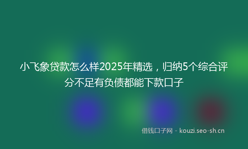 小飞象贷款怎么样2025年精选，归纳5个综合评分不足有负债都能下款口子