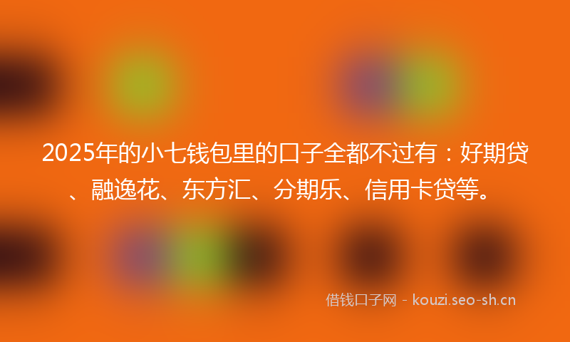 2025年的小七钱包里的口子全都不过有：好期贷、融逸花、东方汇、分期乐、信用卡贷等。