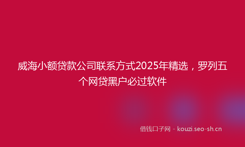威海小额贷款公司联系方式2025年精选，罗列五个网贷黑户必过软件