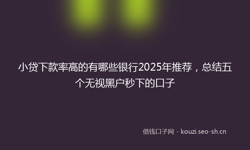 小贷下款率高的有哪些银行2025年推荐，总结五个无视黑户秒下的口子