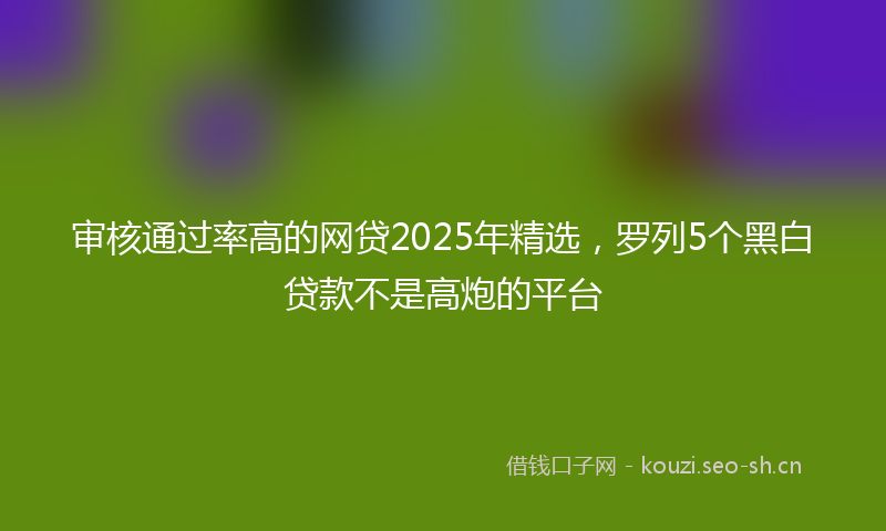 审核通过率高的网贷2025年精选，罗列5个黑白贷款不是高炮的平台