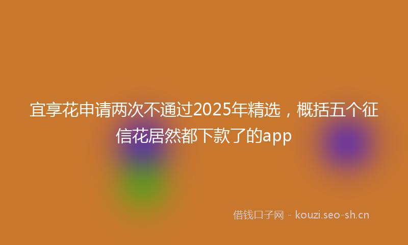 宜享花申请两次不通过2025年精选，概括五个征信花居然都下款了的app