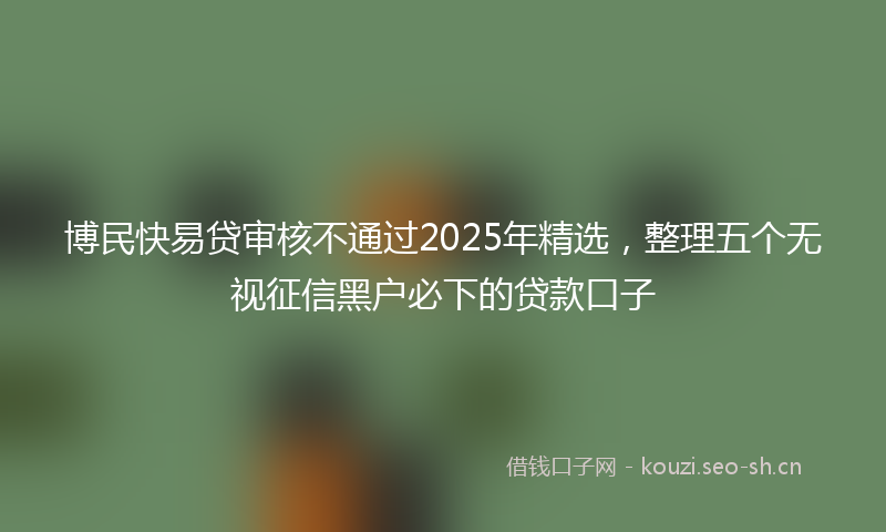 博民快易贷审核不通过2025年精选，整理五个无视征信黑户必下的贷款口子