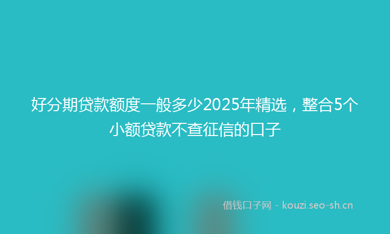 好分期贷款额度一般多少2025年精选，整合5个小额贷款不查征信的口子