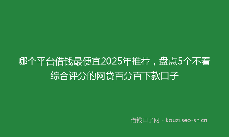 哪个平台借钱最便宜2025年推荐，盘点5个不看综合评分的网贷百分百下款口子
