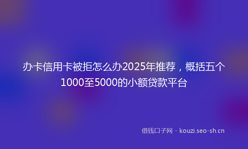 办卡信用卡被拒怎么办2025年推荐，概括五个1000至5000的小额贷款平台