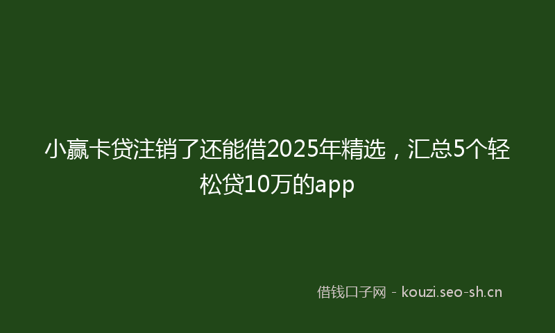 小赢卡贷注销了还能借2025年精选，汇总5个轻松贷10万的app