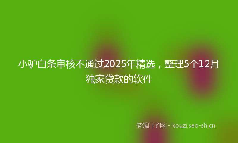 小驴白条审核不通过2025年精选，整理5个12月独家贷款的软件