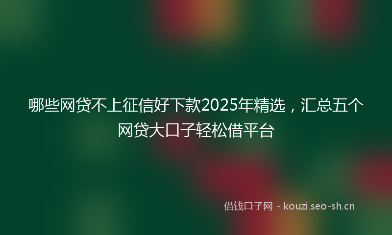 哪些网贷不上征信好下款2025年精选，汇总五个网贷大口子轻松借平台