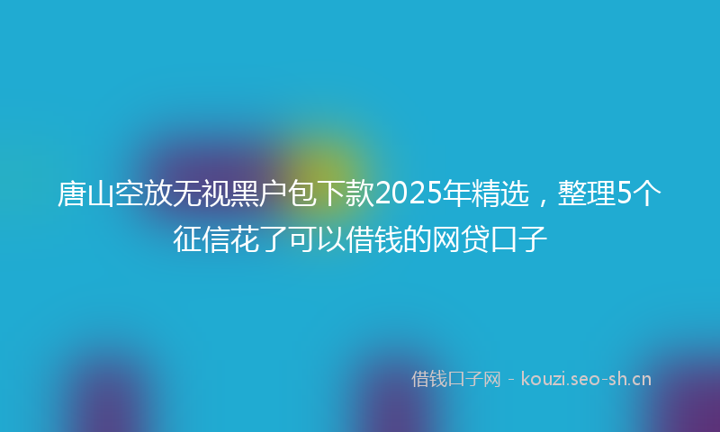 唐山空放无视黑户包下款2025年精选,整理5个征信花了可以借钱的网贷口子