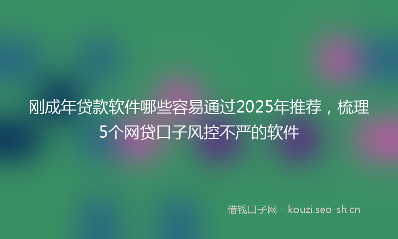 刚成年贷款软件哪些容易通过2025年推荐，梳理5个网贷口子风控不严的软件