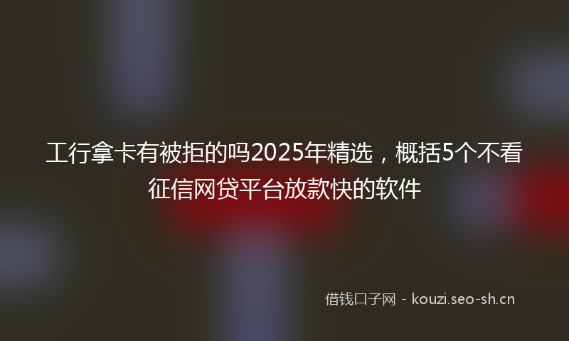 工行拿卡有被拒的吗2025年精选，概括5个不看征信网贷平台放款快的软件