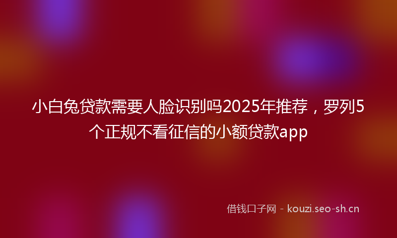 小白兔贷款需要人脸识别吗2025年推荐，罗列5个正规不看征信的小额贷款app