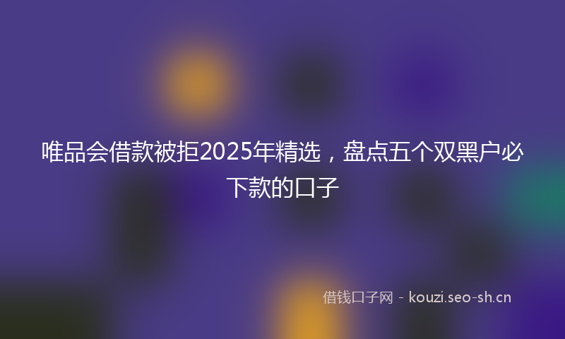 唯品会借款被拒2025年精选，盘点五个双黑户必下款的口子